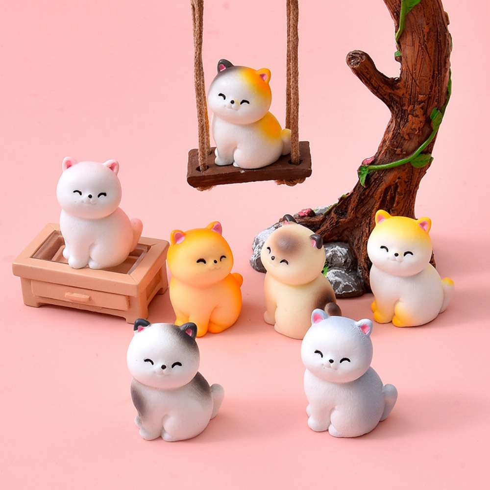 8pc Cute Smile Cat Small Anima - Bonsai Garden Gift review and price