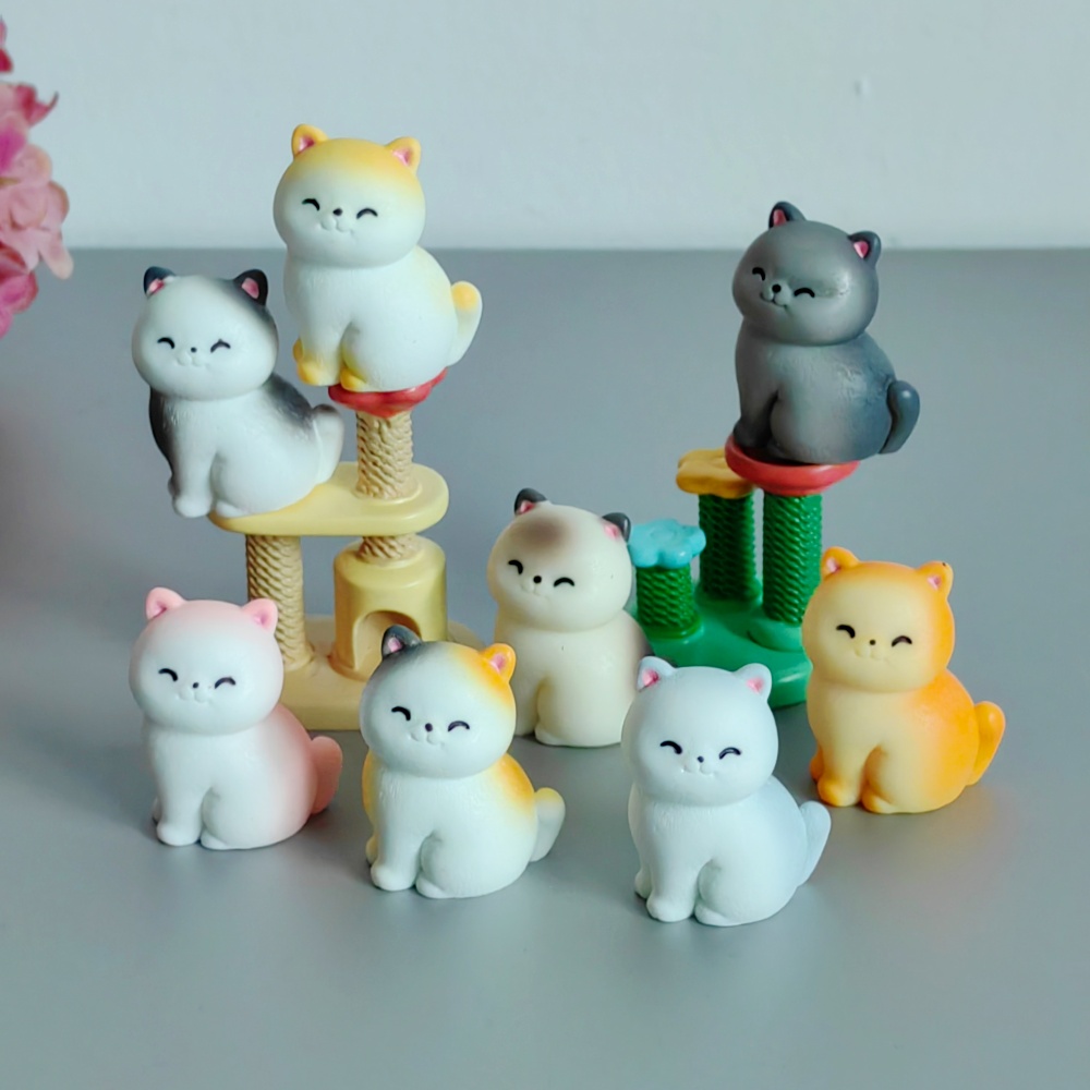 8pc Cute Smile Cat Small Anima - Bonsai Garden Gift review and price