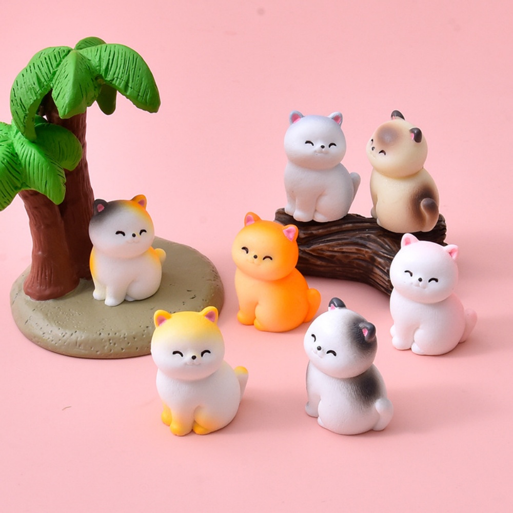 8pc Cute Smile Cat Small Anima - Bonsai Garden Gift review and price
