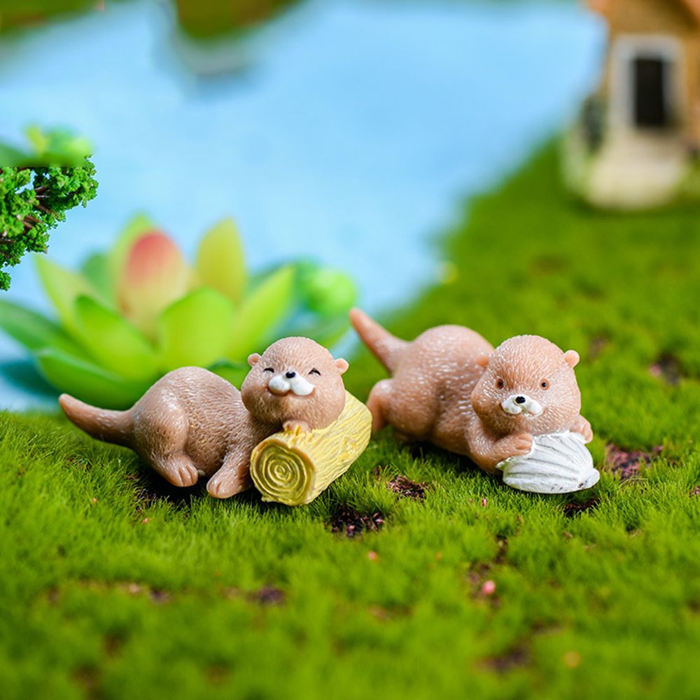 Otters Figurine Mini Home Deco - Bonsai Garden Gift review and price