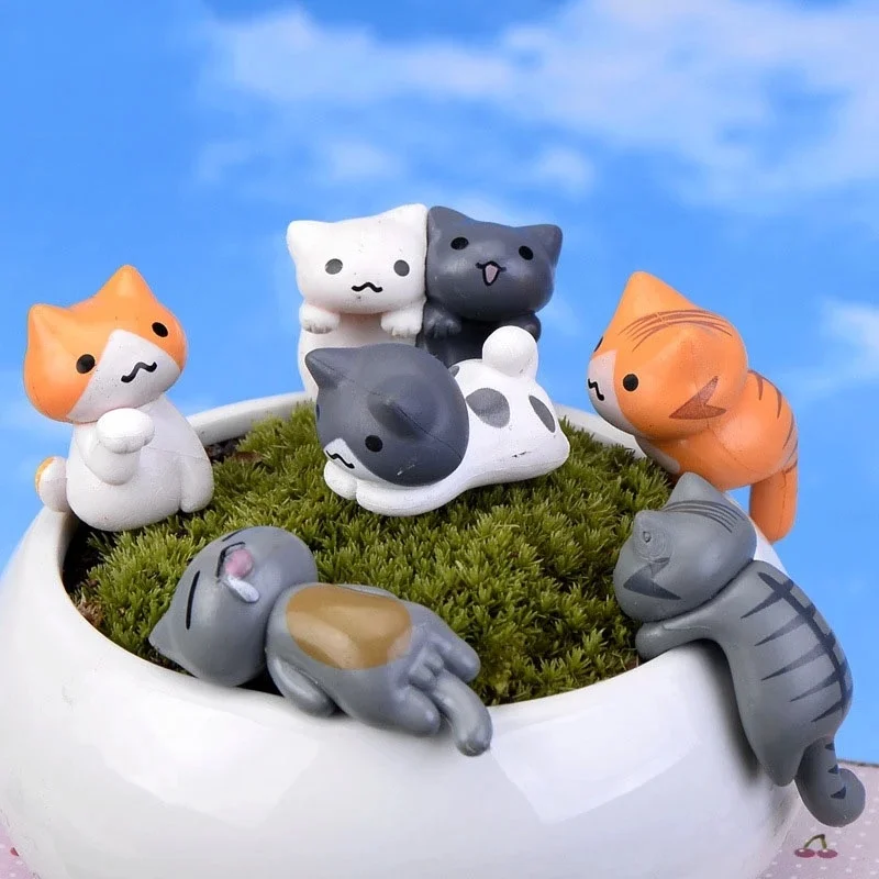 6 Pcs/Set Cartoon Lucky Cat  H - Bonsai Garden Gift review and price