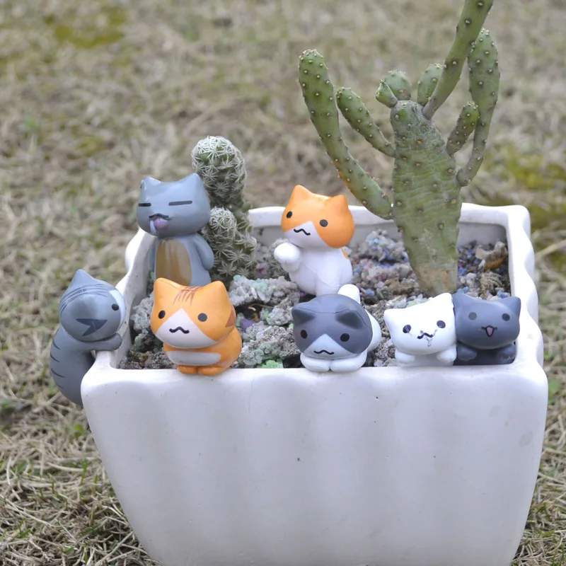 6 Pcs/Set Cartoon Lucky Cat  H - Bonsai Garden Gift review and price